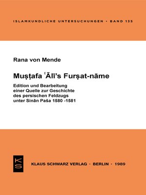 cover image of Mustafa 'Ali's Fursat-name